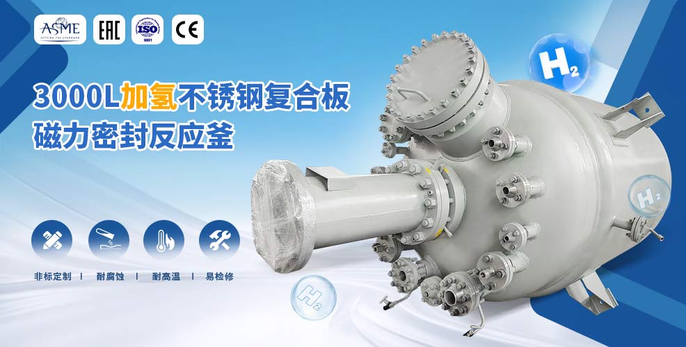 山东3000L不锈钢复合板加氢工业釜